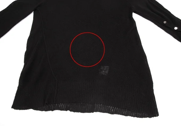 スナオクワハラsunao kuwahara コットンボタンデザインメッシュニットセーター 黒M K-130983_007