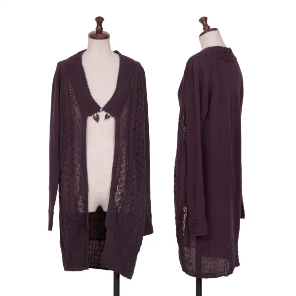 sunaokuwahara Linen Cotton Long Cardigan Purple M K-130986_001