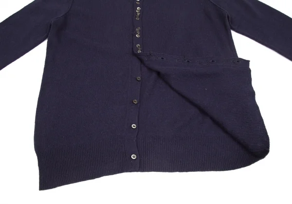 スナオクワハラsunao kuwahara カシミヤ混紡メニーボタンラウンドカラーニットカーディガン 紺M K-130993_009