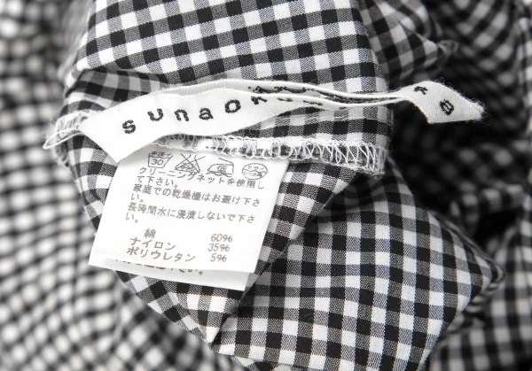 スナオクワハラsunao kuwahara コットンギンガムチェックノースリーブシャツワンピース 白黒M K-131037_017