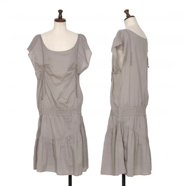 スナオクワハラsunao kuwahara コットン製品染めフロントベルトデザインノースリーブワンピース グレーM K-131038_001