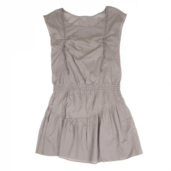 スナオクワハラsunao kuwahara コットン製品染めフロントベルトデザインノースリーブワンピース グレーM K-131038_002