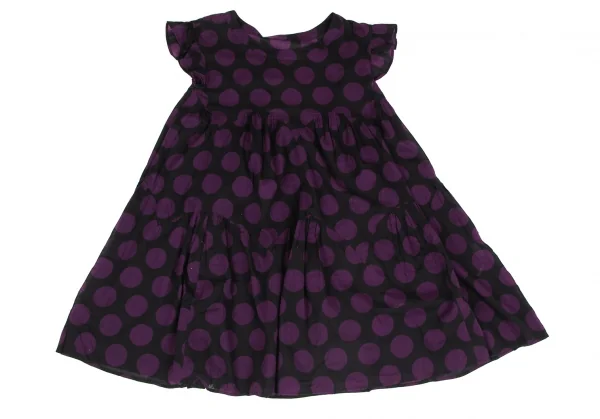 スナオクワハラsunao kuwahara コットンドット袖フリル半袖チュニック 黒紫M K-131039_002