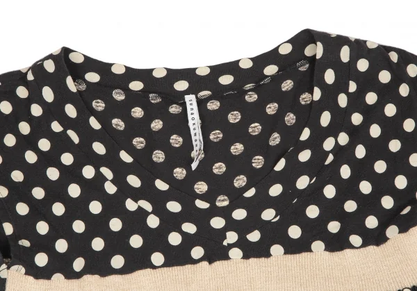 sunaokuwahara Cotton Dot Waist Glitter Switching Sleeveless Dress K-131041_004