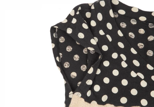 sunaokuwahara Cotton Dot Waist Glitter Switching Sleeveless Dress K-131041_005