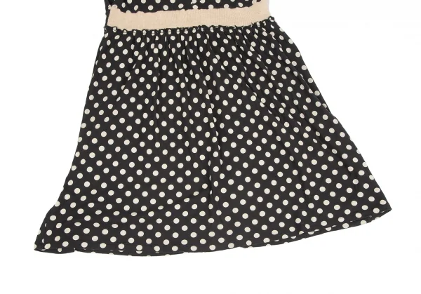 sunaokuwahara Cotton Dot Waist Glitter Switching Sleeveless Dress K-131041_006