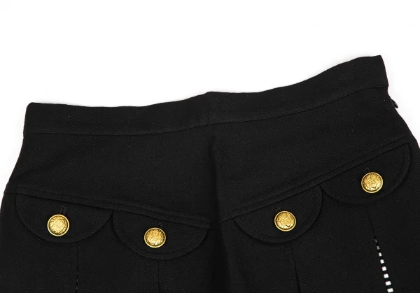 sunaokuwahara Wool Linen Stripe Layered Pleats Skirt K-131045_004