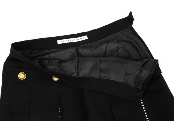 sunaokuwahara Wool Linen Stripe Layered Pleats Skirt K-131045_005