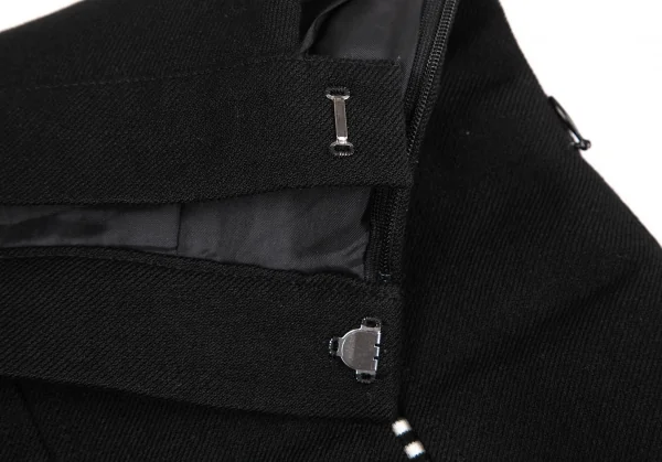 sunaokuwahara Wool Linen Stripe Layered Pleats Skirt K-131045_006