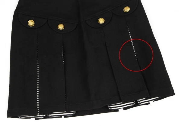 sunaokuwahara Wool Linen Stripe Layered Pleats Skirt K-131045_008