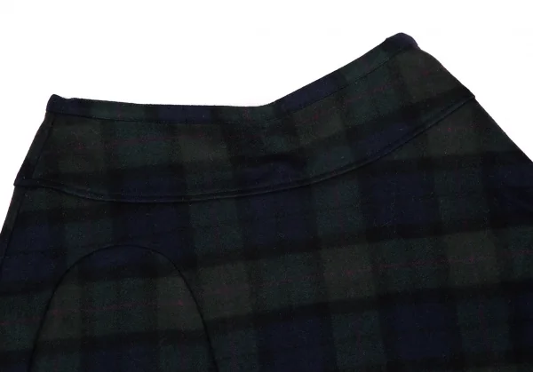 sunaokuwahara Flannel Black Watch Asymmetric Skirt K-131046_004