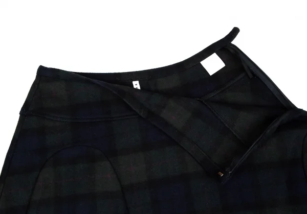 sunaokuwahara Flannel Black Watch Asymmetric Skirt K-131046_005