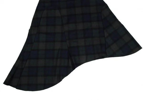 sunaokuwahara Flannel Black Watch Asymmetric Skirt K-131046_006
