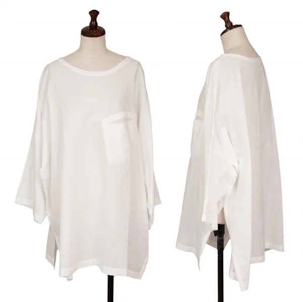 ISSEY MIYAKE Cotton Over-sized Blouse White 9 K-131065_001