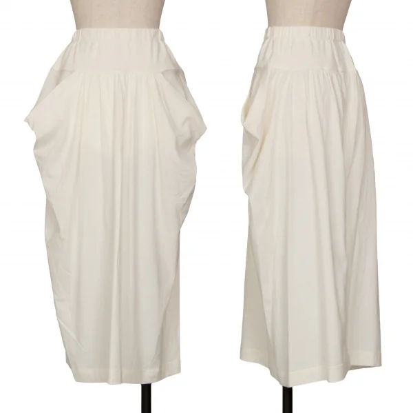 ISSEY MIYAKE Drape Design Cotton Skirt White 9 K-131074_001