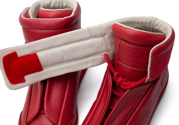 新品!メゾン マルジェラMaison Margiela 22 フューチャーハイトップレザースニーカー 赤40 1/2(25.5cm位) K-131077_010