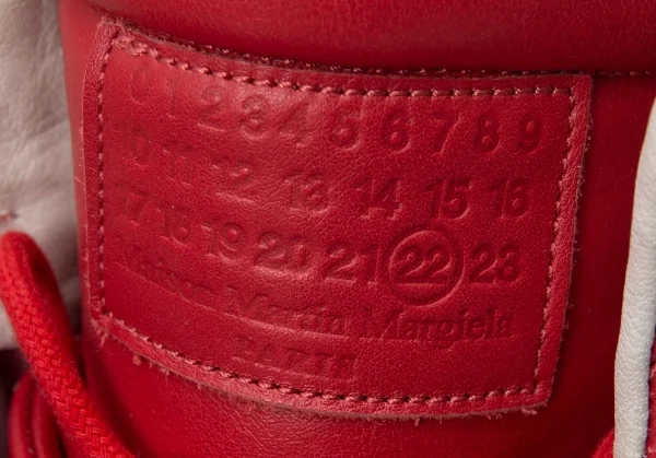 新品!メゾン マルジェラMaison Margiela 22 フューチャーハイトップレザースニーカー 赤40 1/2(25.5cm位) K-131077_016