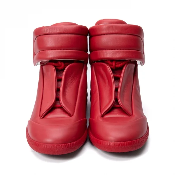 新品!メゾン マルジェラMaison Margiela 22 フューチャーハイトップレザースニーカー 赤40 1/2(25.5cm位) K-131077_002