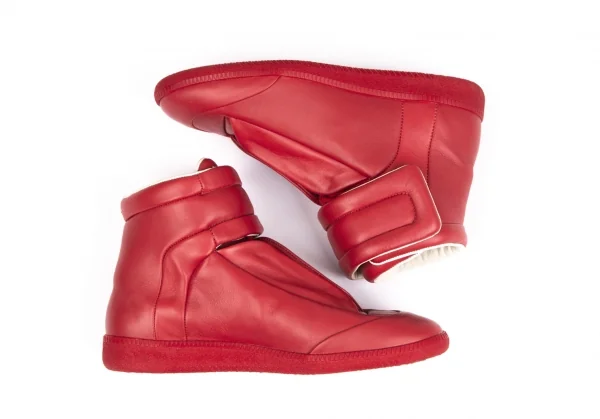 新品!メゾン マルジェラMaison Margiela 22 フューチャーハイトップレザースニーカー 赤40 1/2(25.5cm位) K-131077_008