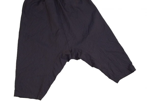コムコム コムデギャルソンCOMME des GARCONS ポリストライプサルエルパンツ 紺S K-131079_005
