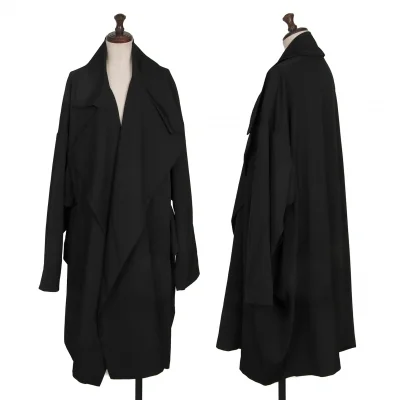 Yohji Yamamoto POUR HOMME Wrinkled Gabardine Drape Asymmetry Coat