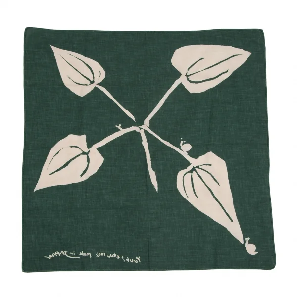 45rpm 45R 端っこカタツムリ染めハンカチ 緑 K-131103_003