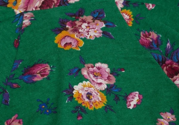 ケンゾーKENZO フローラルプリントニットカーディガン 緑他M K-131107_012