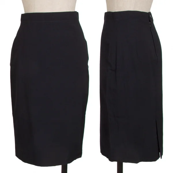 エンポリオアルマーニEMPORIO ARMANI ウールレーヨンスカート 紺58 K-131119_001