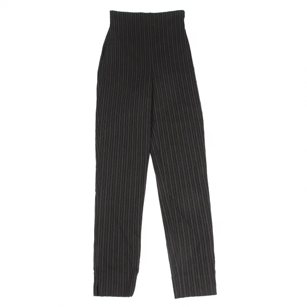 ROMEO GIGLI Stripe Weave Stretch High Waist Pants Black,Brown 38 K-131120_001