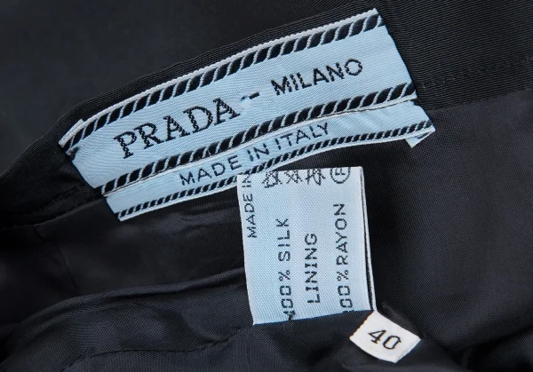 プラダPRADA シルクミニスカート 紺40 K-131130_014