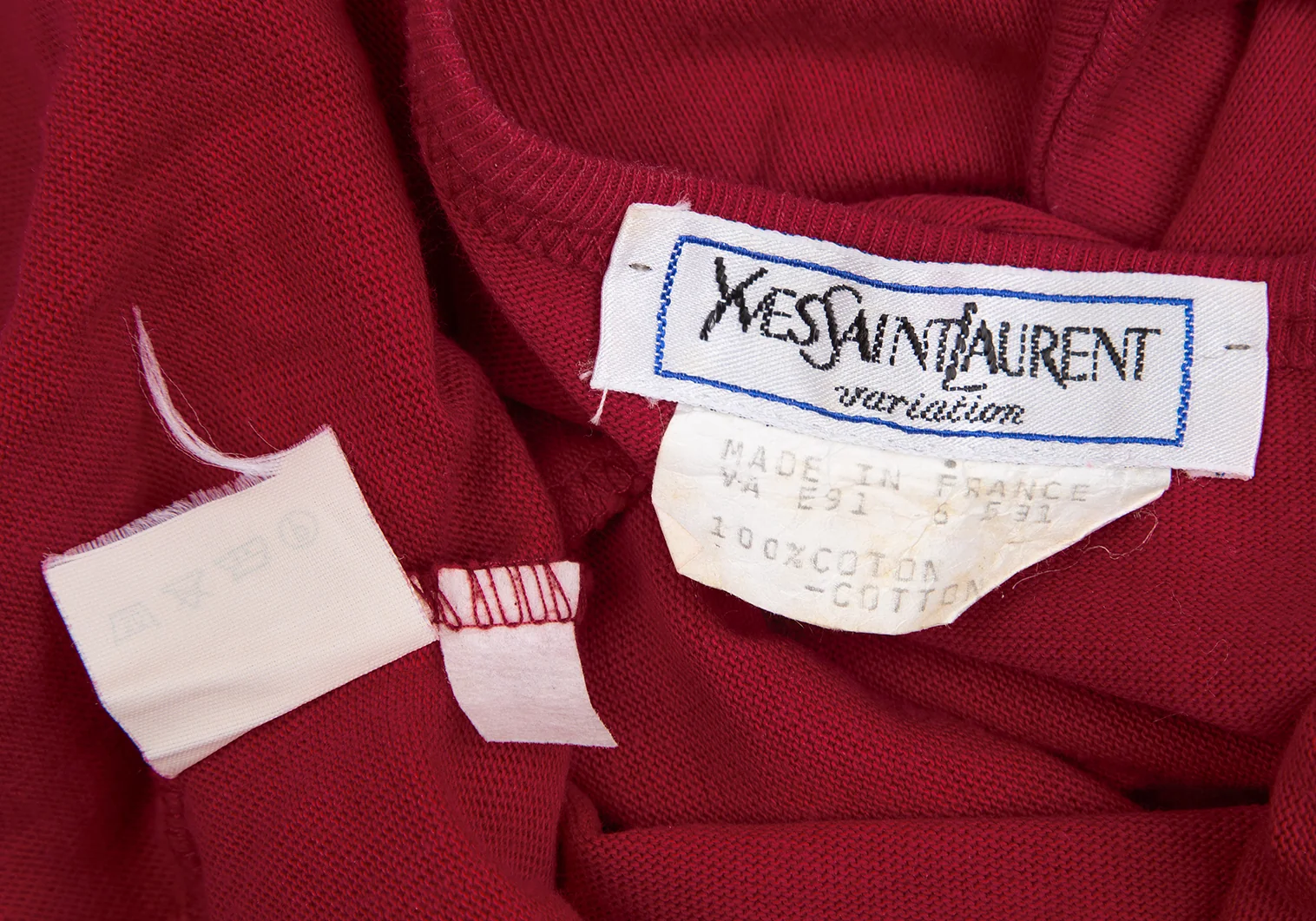 イヴサンローランYves Saint Laurent ロゴ刺繍タンクトップ 赤M