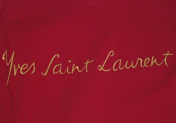 イヴサンローランYves Saint Laurent ロゴ刺繍タンクトップ 赤M位 K-131131_004