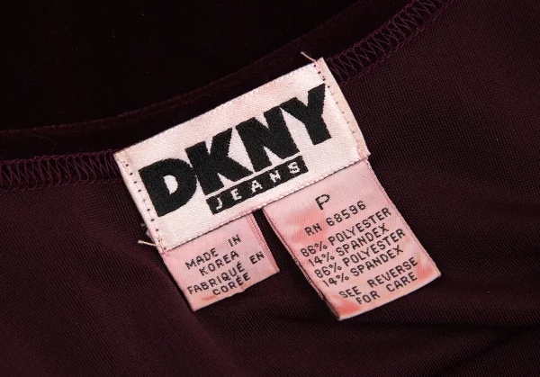 ダナキャランジーンズDKNY JEANS ベロアストレッチノースリーブチュニック ボルドーM位 K-131134_010