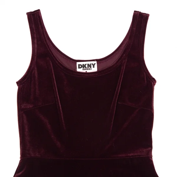 ダナキャランジーンズDKNY JEANS ベロアストレッチノースリーブチュニック ボルドーM位 K-131134_003