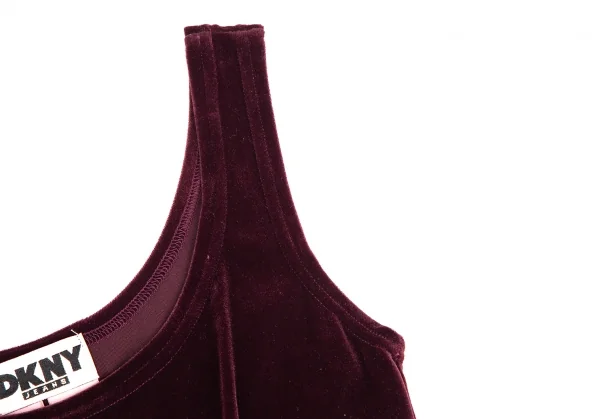 ダナキャランジーンズDKNY JEANS ベロアストレッチノースリーブチュニック ボルドーM位 K-131134_005