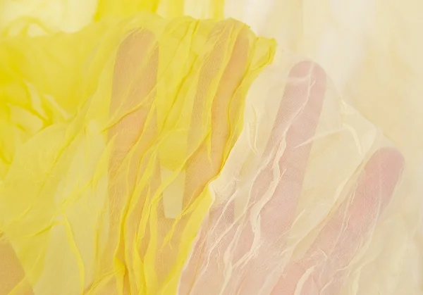 プリーツプリーズPLEATS PLEASE バイカラーシワ加工ストール 黄F K-131150_008