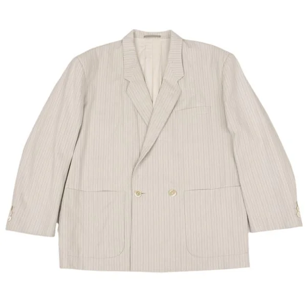 コムデギャルソンオムプリュスCOMME des GARCONS HOMME PLUS コットンストライプダブルジャケット 生成りS K-131167_001