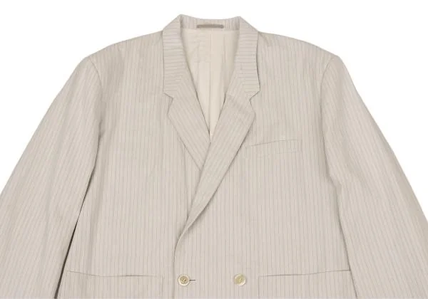 コムデギャルソンオムプリュスCOMME des GARCONS HOMME PLUS コットンストライプダブルジャケット 生成りS K-131167_002