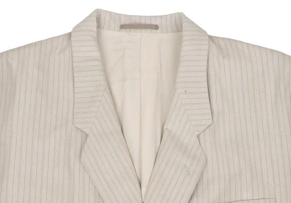コムデギャルソンオムプリュスCOMME des GARCONS HOMME PLUS コットンストライプダブルジャケット 生成りS K-131167_003