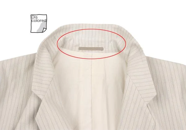 コムデギャルソンオムプリュスCOMME des GARCONS HOMME PLUS コットンストライプダブルジャケット 生成りS K-131167_004