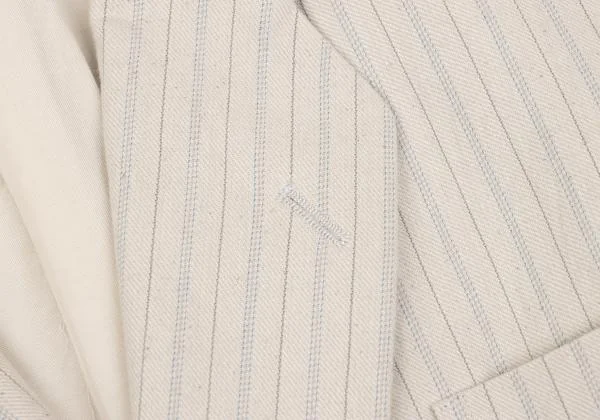 コムデギャルソンオムプリュスCOMME des GARCONS HOMME PLUS コットンストライプダブルジャケット 生成りS K-131167_005