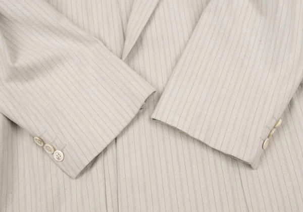 コムデギャルソンオムプリュスCOMME des GARCONS HOMME PLUS コットンストライプダブルジャケット 生成りS K-131167_008