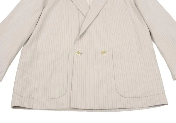 コムデギャルソンオムプリュスCOMME des GARCONS HOMME PLUS コットンストライプダブルジャケット 生成りS K-131167_010