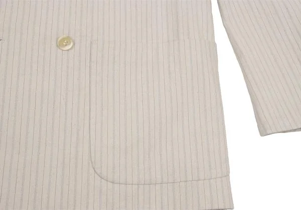 コムデギャルソンオムプリュスCOMME des GARCONS HOMME PLUS コットンストライプダブルジャケット 生成りS K-131167_012