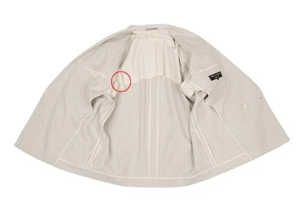 コムデギャルソンオムプリュスCOMME des GARCONS HOMME PLUS コットンストライプダブルジャケット 生成りS K-131167_014