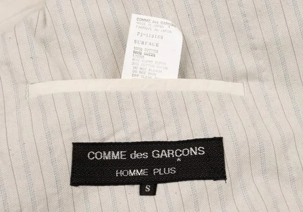 コムデギャルソンオムプリュスCOMME des GARCONS HOMME PLUS コットンストライプダブルジャケット 生成りS K-131167_019