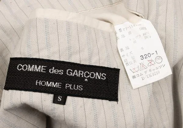 コムデギャルソンオムプリュスCOMME des GARCONS HOMME PLUS コットンストライプダブルジャケット 生成りS K-131167_020
