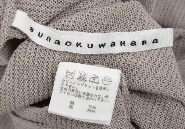 スナオクワハラsunao kuwahara コットンリネンドレープショートカーディガン ベージュM K-131176_014