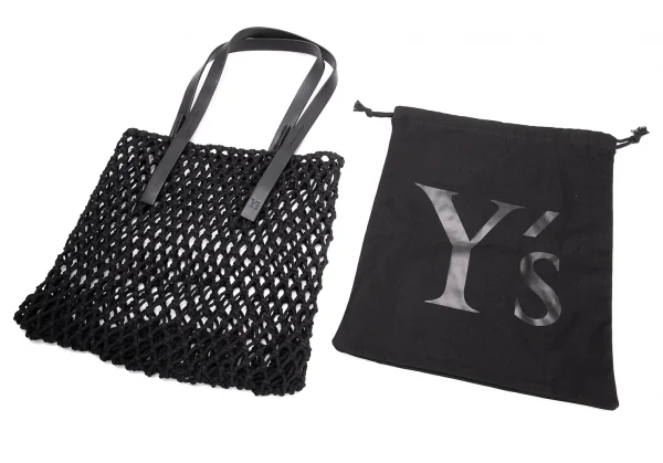 Y's Logo Printed Layered Mesh Tote Bag K-131280_008