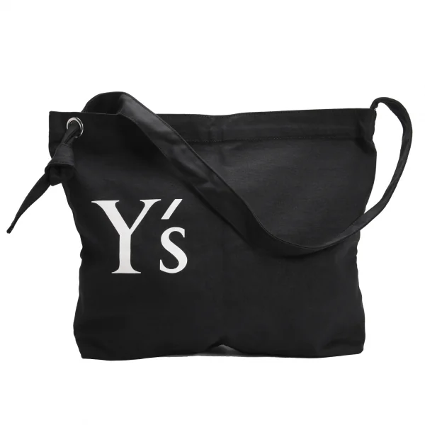 Y's Cotton Logo Shoulder Bag Black  K-131281_001